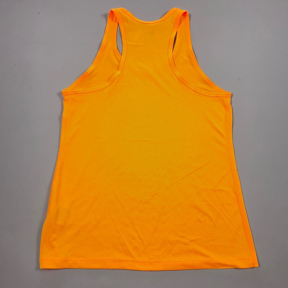 Nike Dri-FIT Racerback Tank Top Neon Orange Womens Medium Activewear Gym Shirt